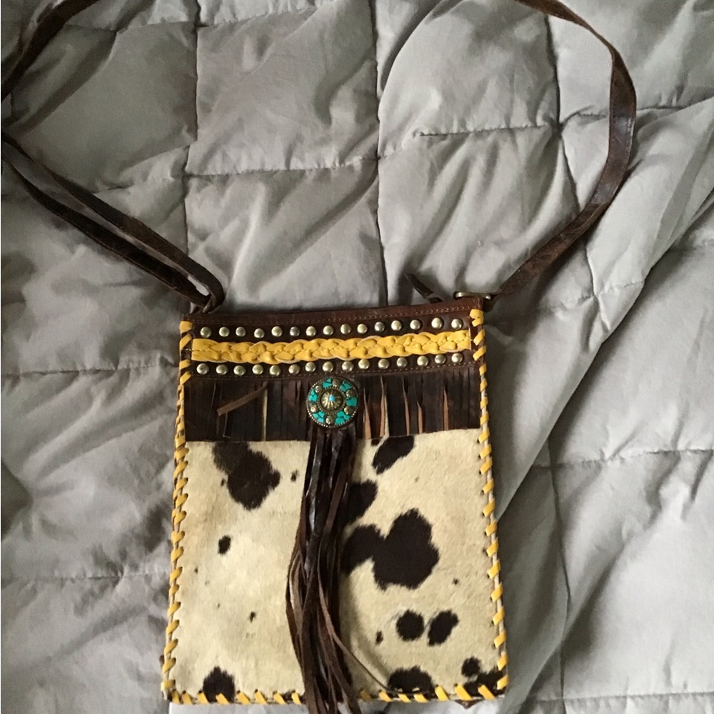 Stylish Cowhide Crossbody Bag